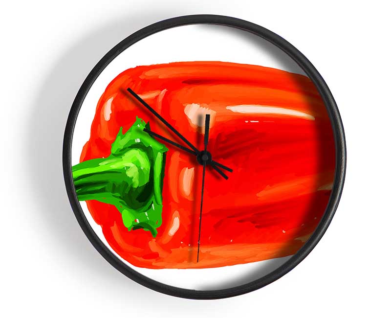Single Red Pepper Clock - Wallart-Direct UK