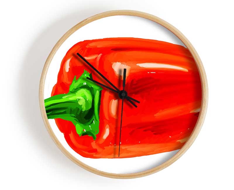 Single Red Pepper Clock - Wallart-Direct UK
