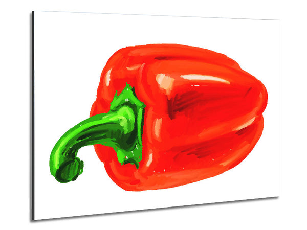 Single Red Pepper Metal Print