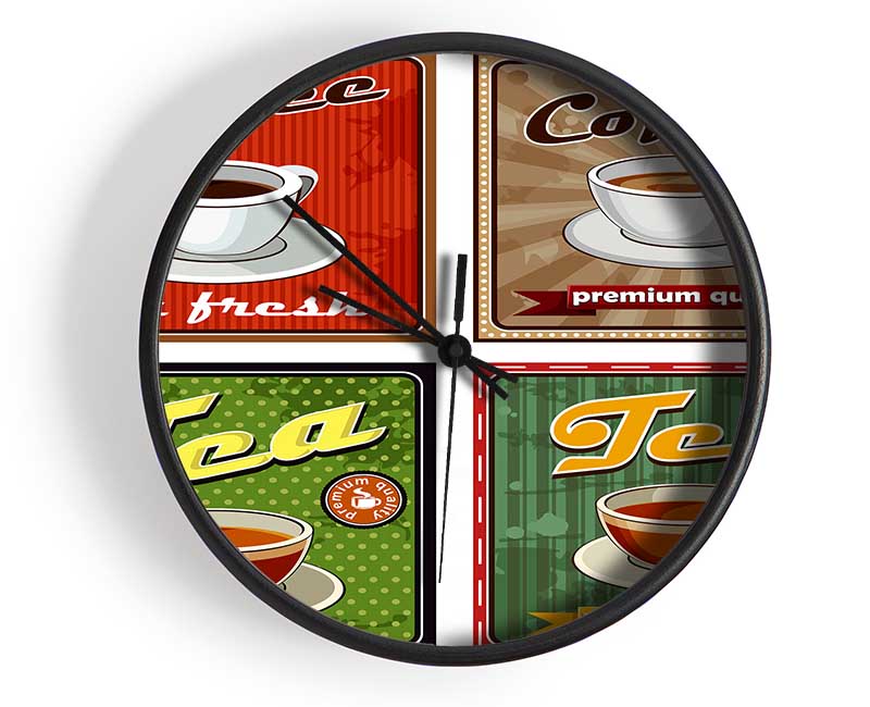 Retro Coffee Or Tea Clock - Wallart-Direct UK