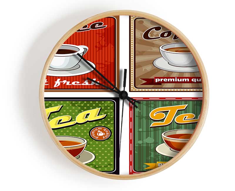 Retro Coffee Or Tea Clock - Wallart-Direct UK
