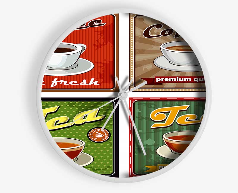 Retro Coffee Or Tea Clock - Wallart-Direct UK