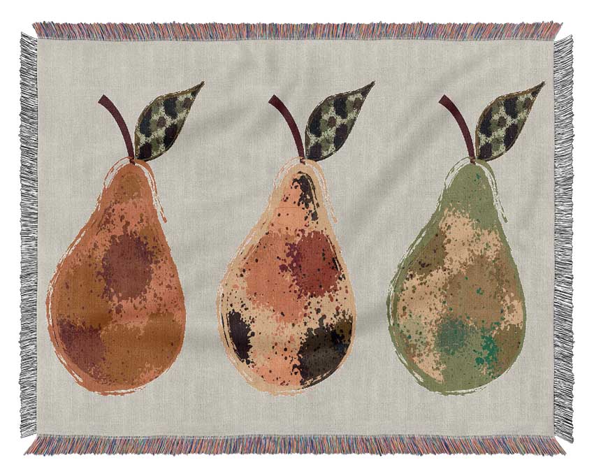 Trio Of Pears Woven Blanket