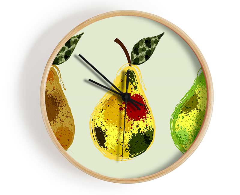 Trio Of Pears Clock - Wallart-Direct UK