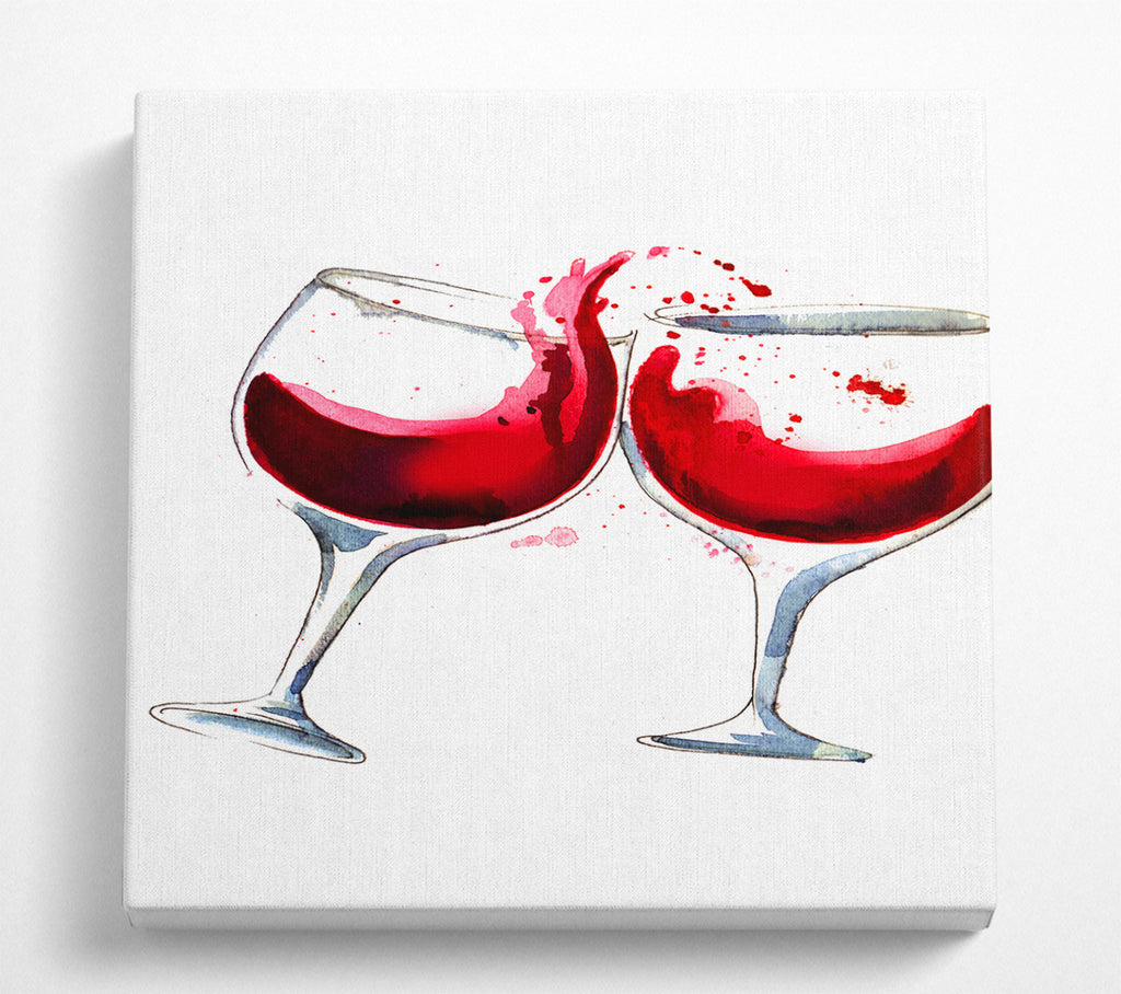 A Square Canvas Print Showing Red Wine Lovers Square Wall Art