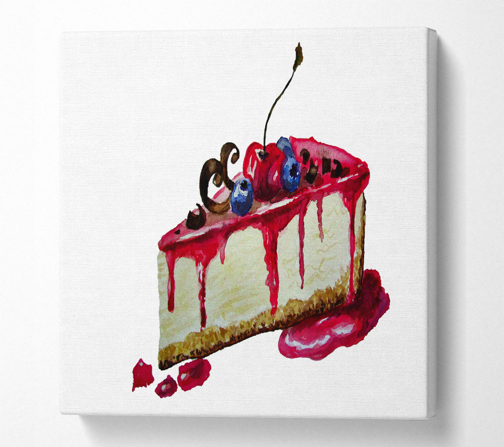 A Square Canvas Print Showing Cheesecake Delight Square Wall Art