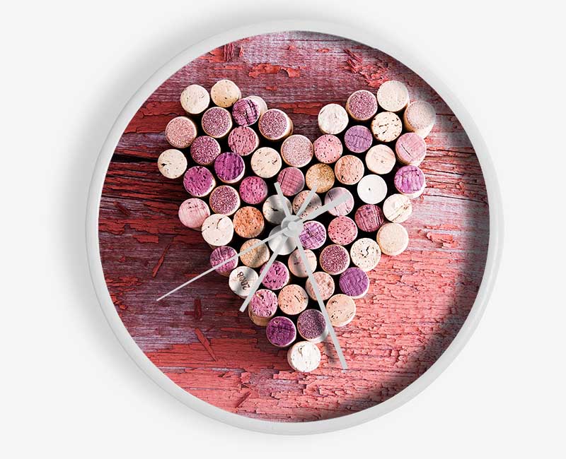 Wine Cork Love Heart Clock - Wallart-Direct UK