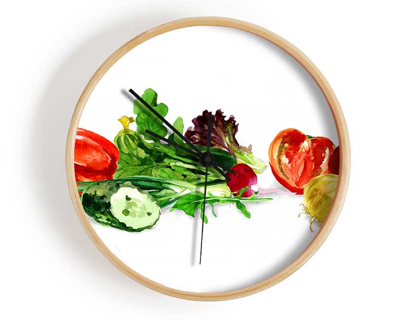 Salad Selection 1 Clock - Wallart-Direct UK