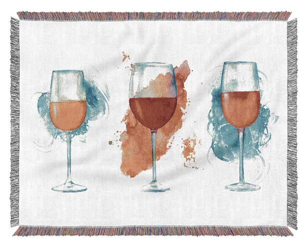 Red White Rose Wine Woven Blanket
