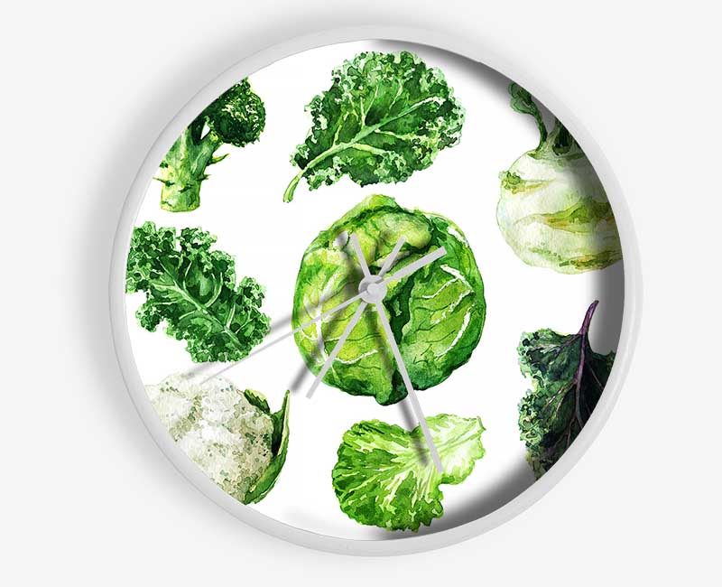 Vegetable Selection 3 Clock - Wallart-Direct UK