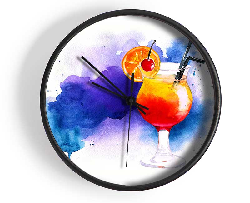 Tequila Sunrise Cocktail Clock - Wallart-Direct UK