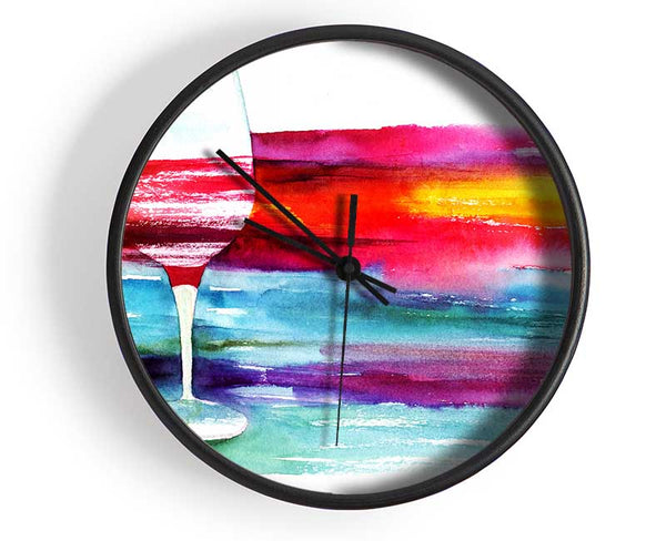 Wine Rainbow Clock - Wallart-Direct UK