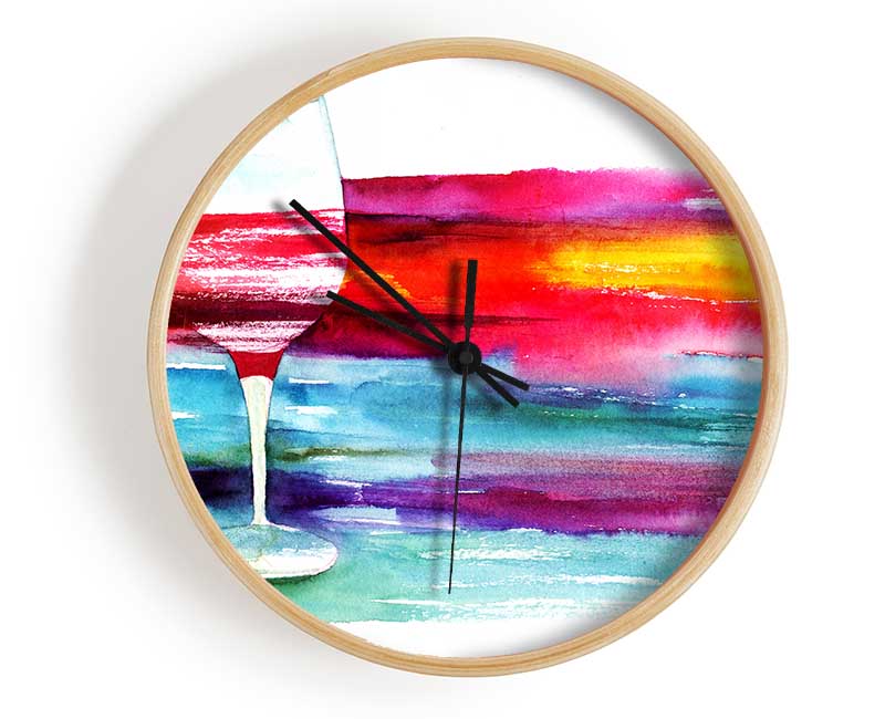 Wine Rainbow Clock - Wallart-Direct UK