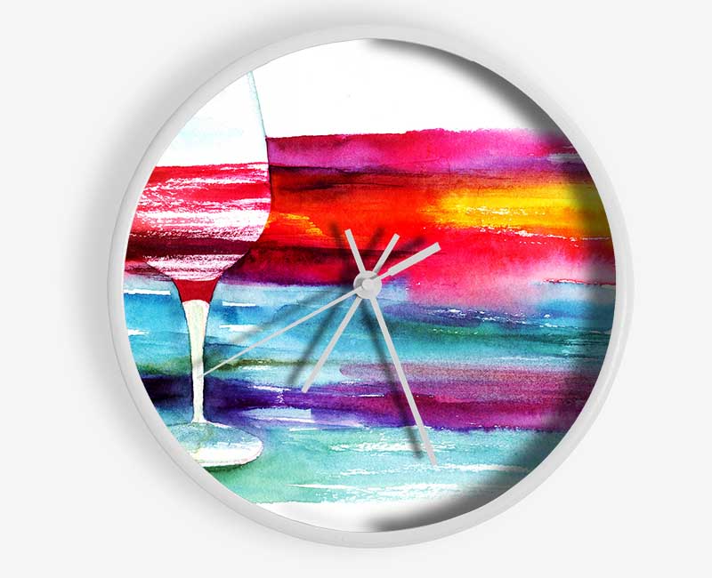 Wine Rainbow Clock - Wallart-Direct UK