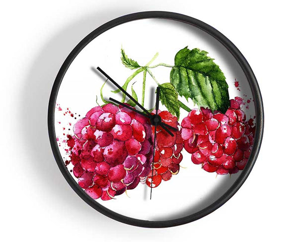 Raspberry Trio Clock - Wallart-Direct UK