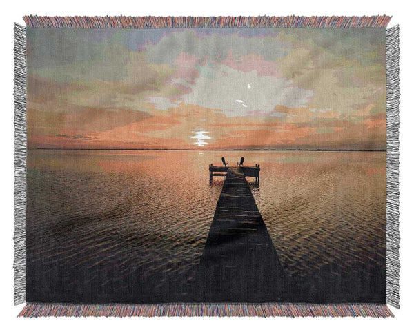 Sunset Waters 1 Woven Blanket