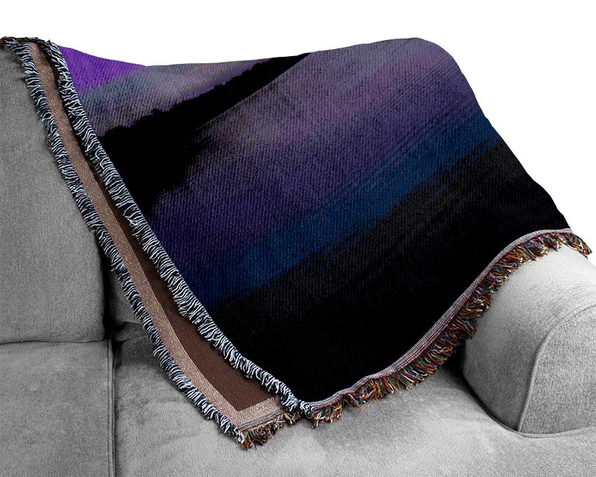 Purple Ripples Woven Blanket