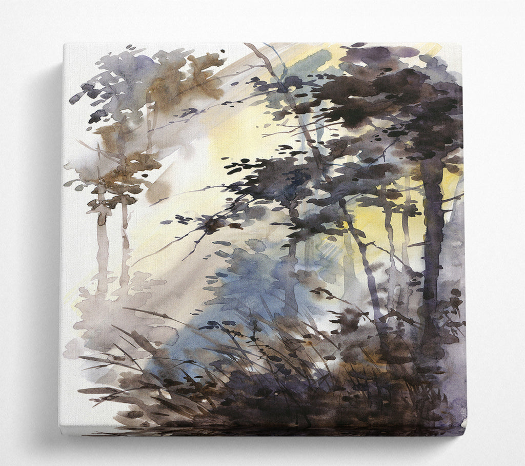 A Square Canvas Print Showing Chocolate Woodland Square Wall Art
