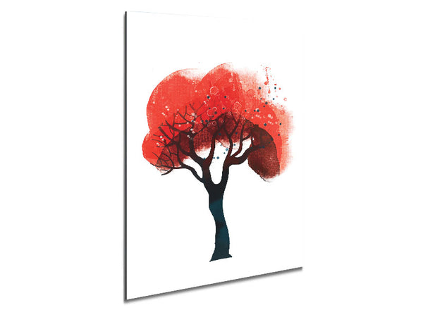 Red Tree Top Metal Print