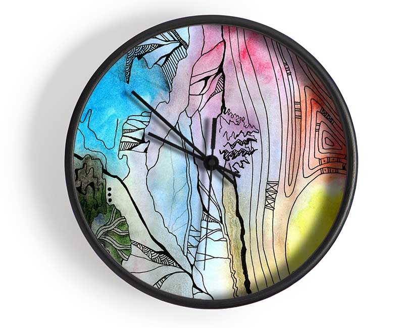 Abstract Sunset Tree Clock - Wallart-Direct UK