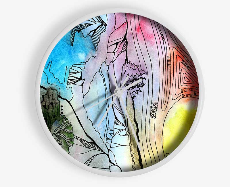 Abstract Sunset Tree Clock - Wallart-Direct UK