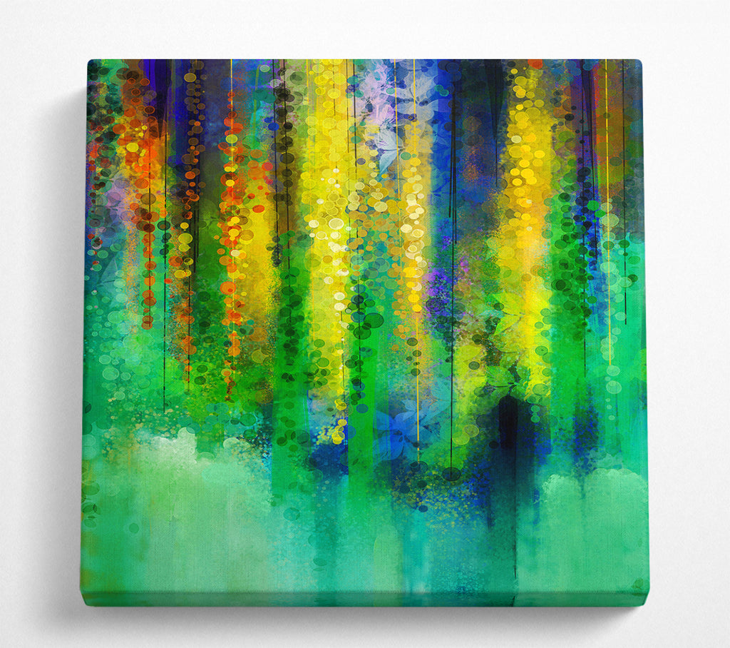 A Square Canvas Print Showing Abstract Willow Tree Square Wall Art
