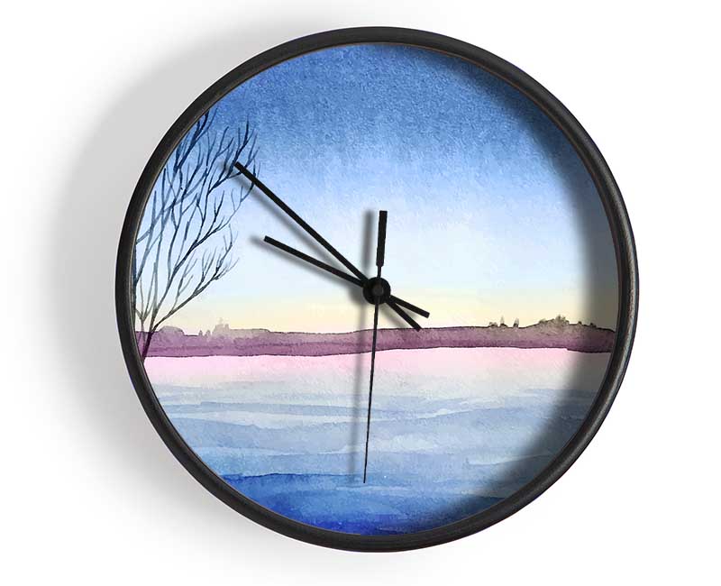 Winter lake Clock - Wallart-Direct UK