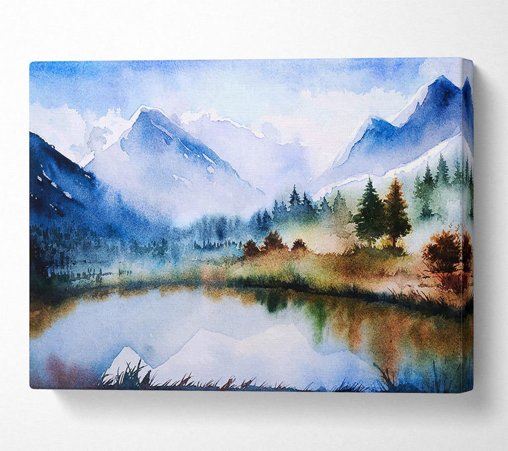 Picture of Mountain Winter Lake Canvas Print Wall Art