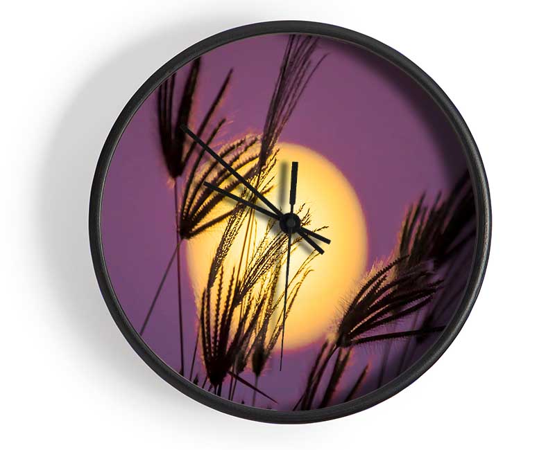 Yellow Sun In The Purple Sky Clock - Wallart-Direct UK