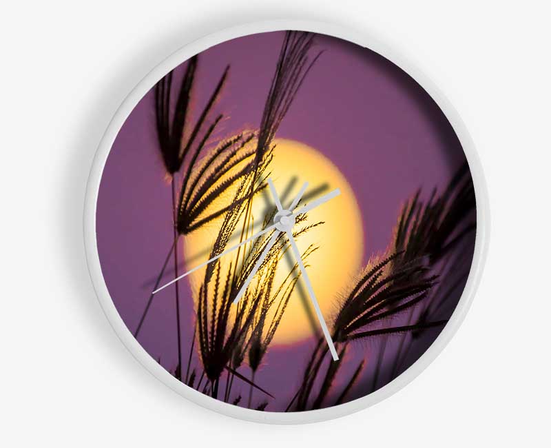 Yellow Sun In The Purple Sky Clock - Wallart-Direct UK