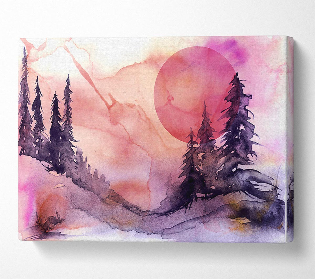 Picture of Pink Winter Sun Canvas Print Wall Art