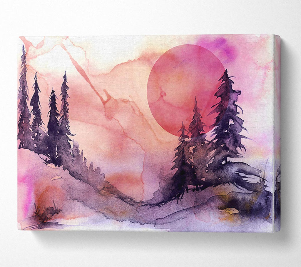 Picture of Pink Winter Sun Canvas Print Wall Art