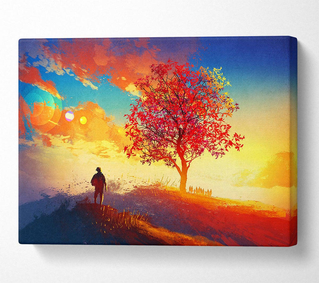 Picture of Autumn Tree Worship Canvas Print Wall Art