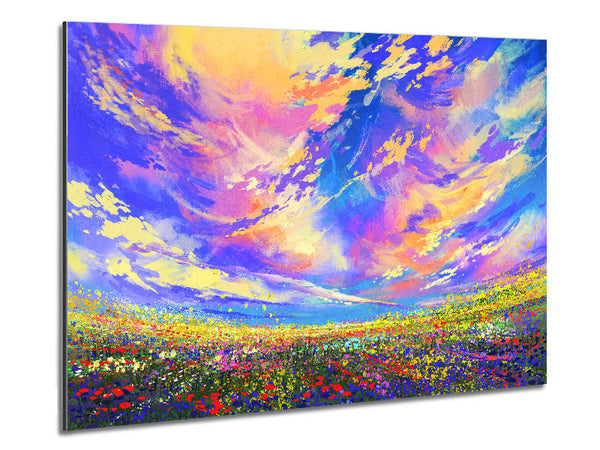 Rainbow Fields Metal Print
