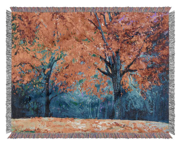 Magical Autumn Forest Woven Blanket