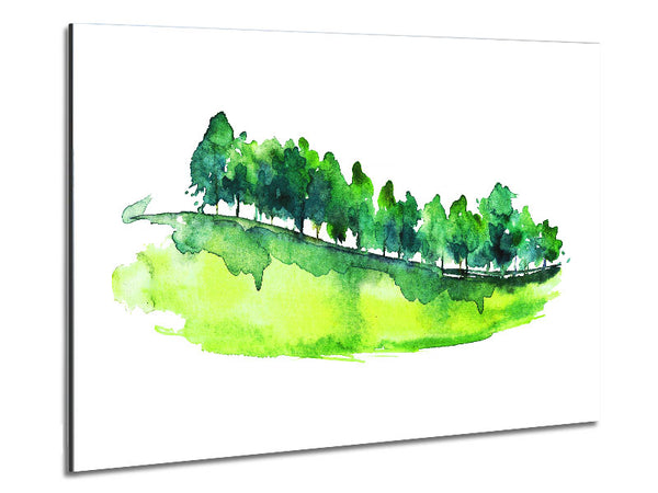 Field Of Green Trees Metal Print