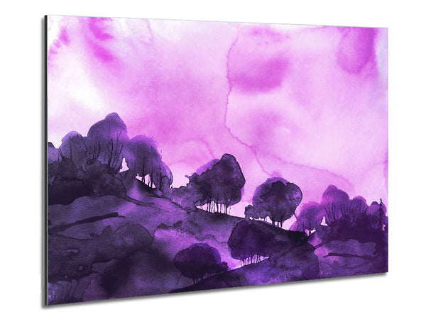 Purple Tree Abstract Metal Print