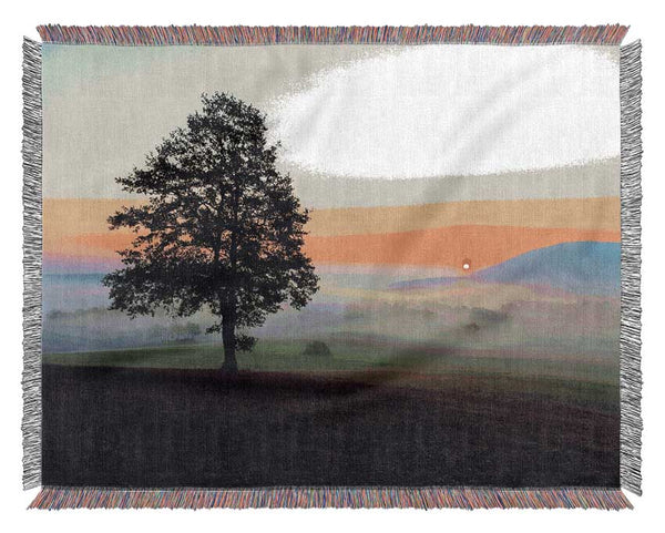 Misty Sunrise Woven Blanket