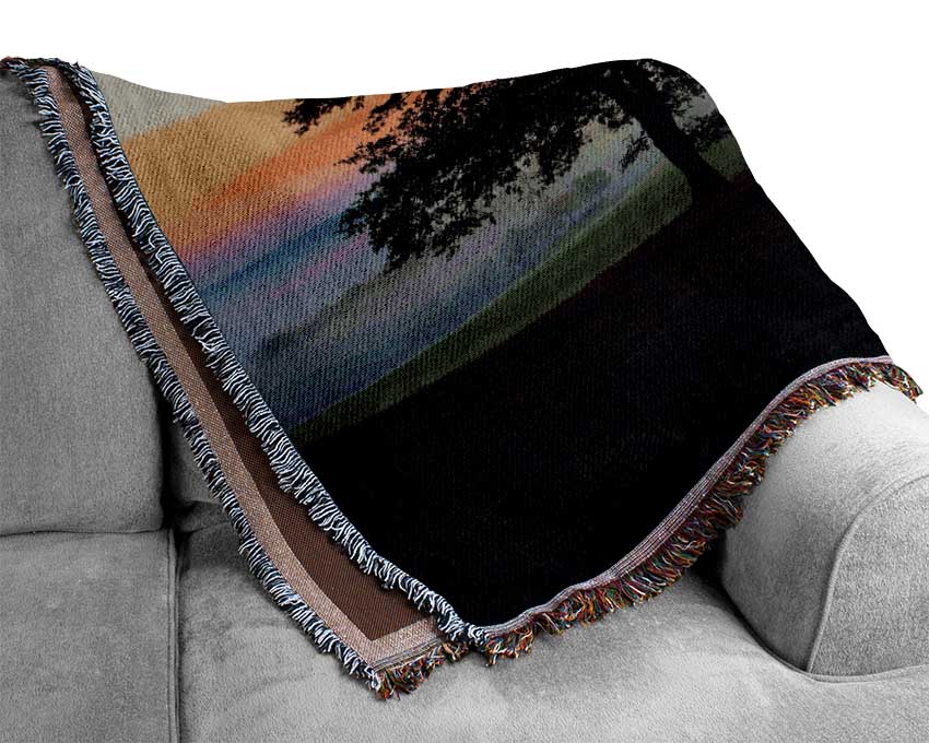 Misty Sunrise Woven Blanket