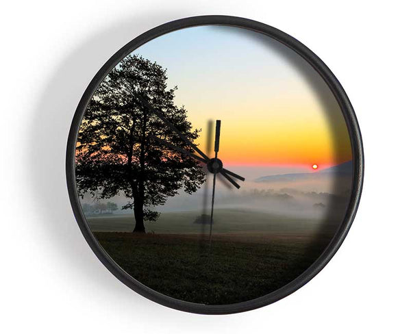 Misty Sunrise Clock - Wallart-Direct UK
