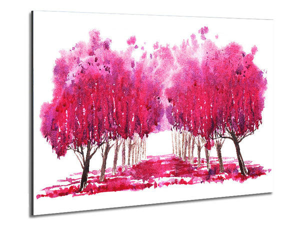 Pink Tree Walk Metal Print