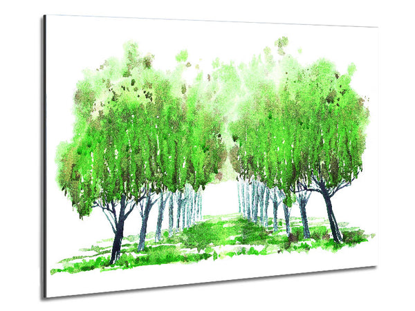Green Tree Walk Metal Print