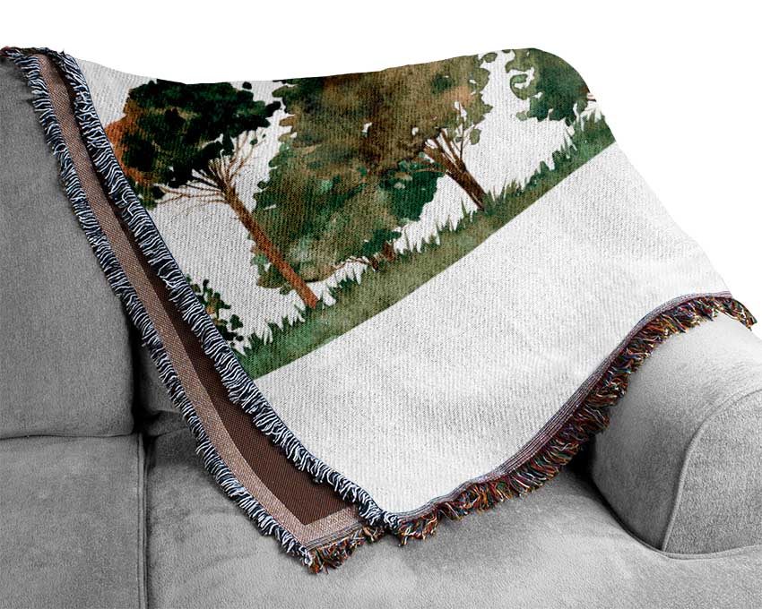 Green Tree Delight Woven Blanket