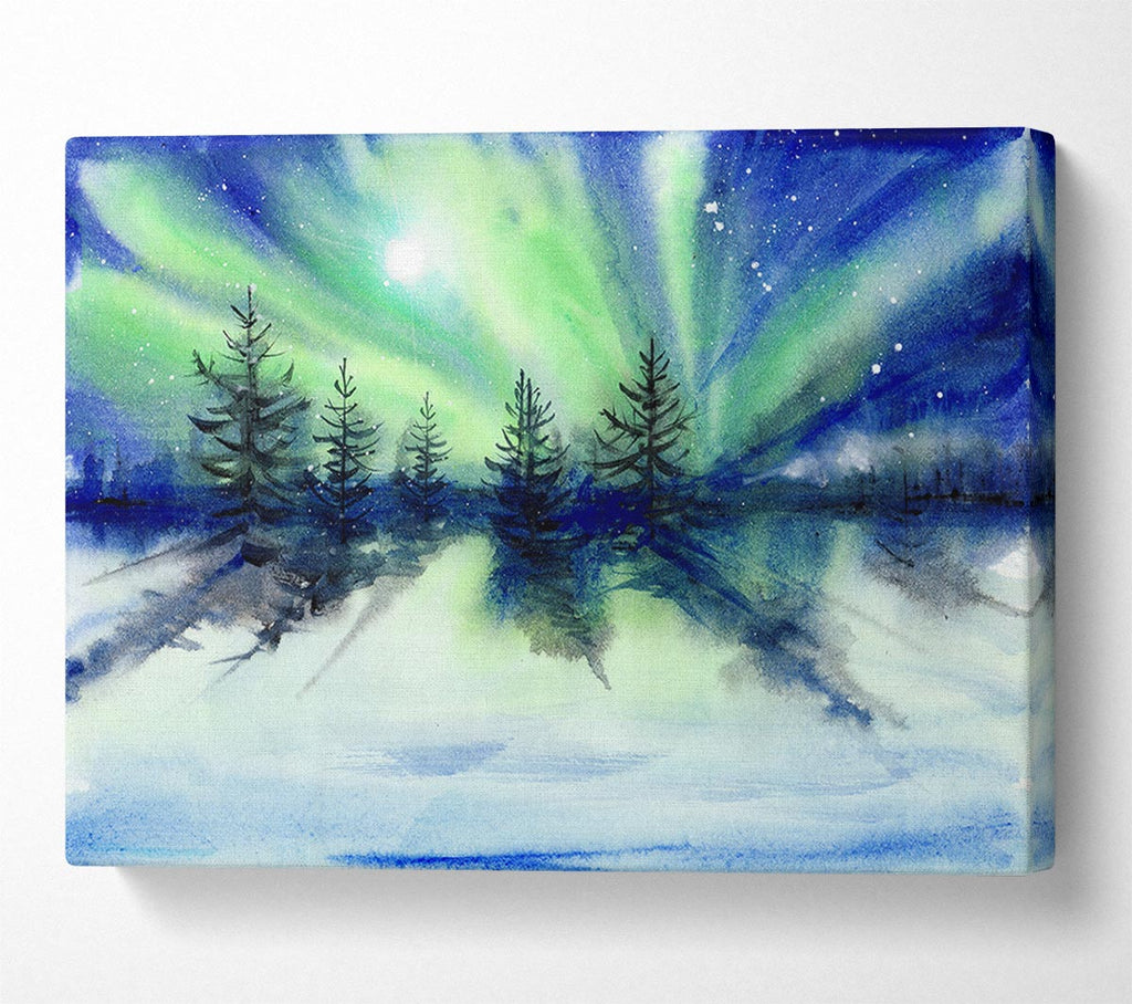 Picture of Northern Light Moon Burst Canvas Print Wall Art