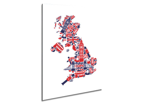 London Icons In The Shape Of The UK