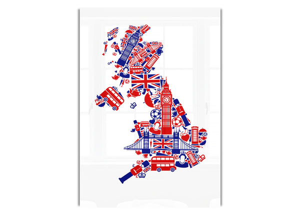 London-Symbole in der Form des Vereinigten Königreichs