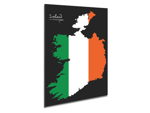 Irish Flag Over Map