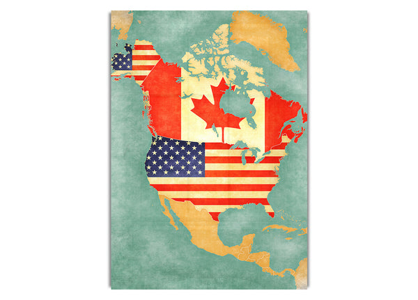 Kanada und Amerika Karte