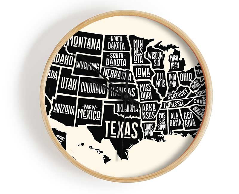States Of America 5 Clock - Wallart-Direct UK