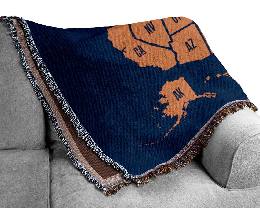 States Of America 1 Woven Blanket
